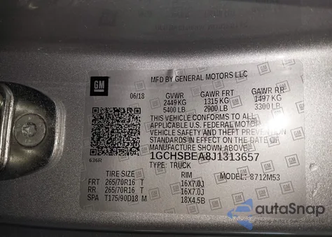 2018 Chevrolet Colorado Wt z USA, uszkodzony, nr VIN 1GCHSBEA8J1313657